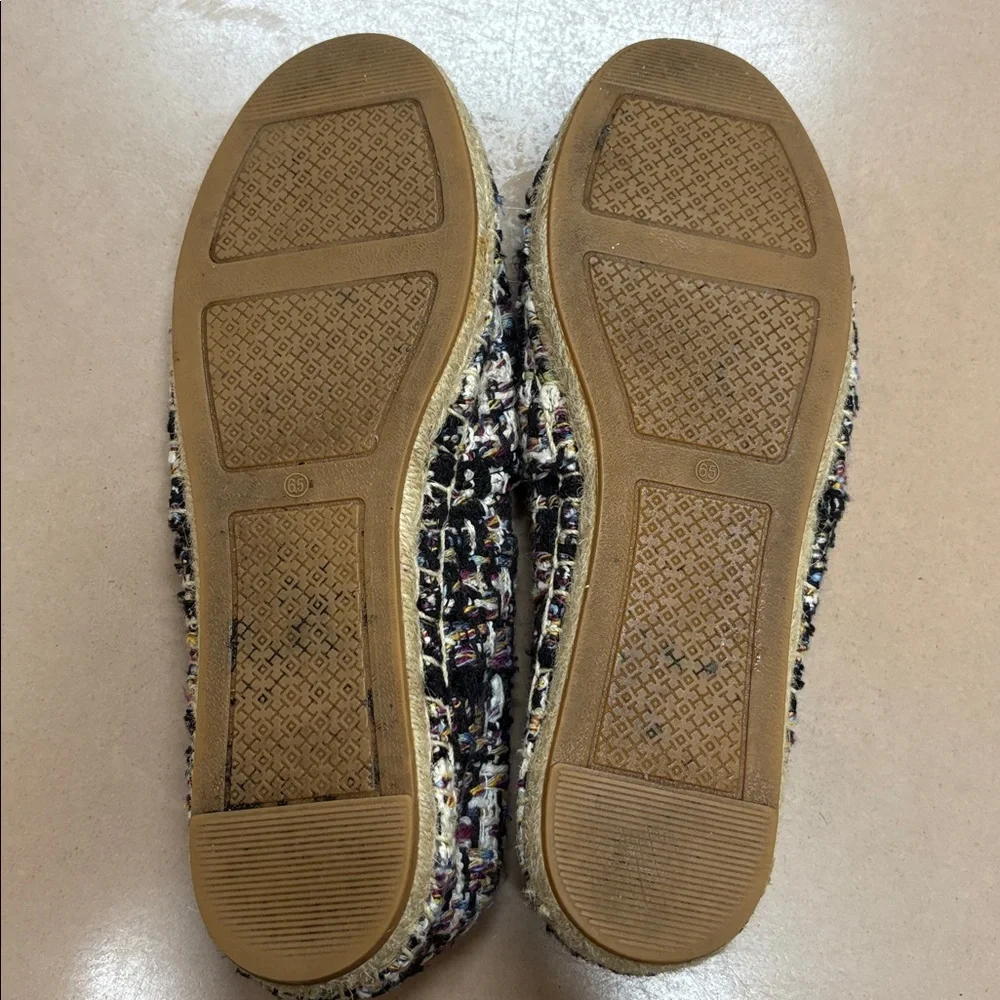 Tory Burch Color-Block Tweed‎ Espadrille Flat Shoe Sz 6.5